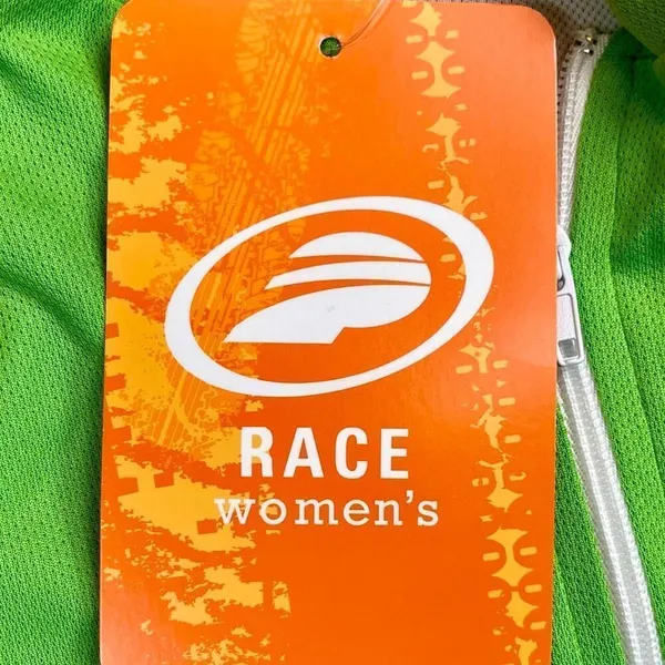 New! NWT Race Women’s Green Short Sleeve Zip Up Lightweight Jersey Large - Image 3