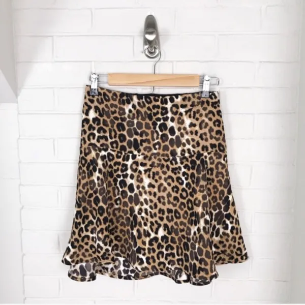 Express NWT Animal Print Peplum Mini Skirt - Image 2