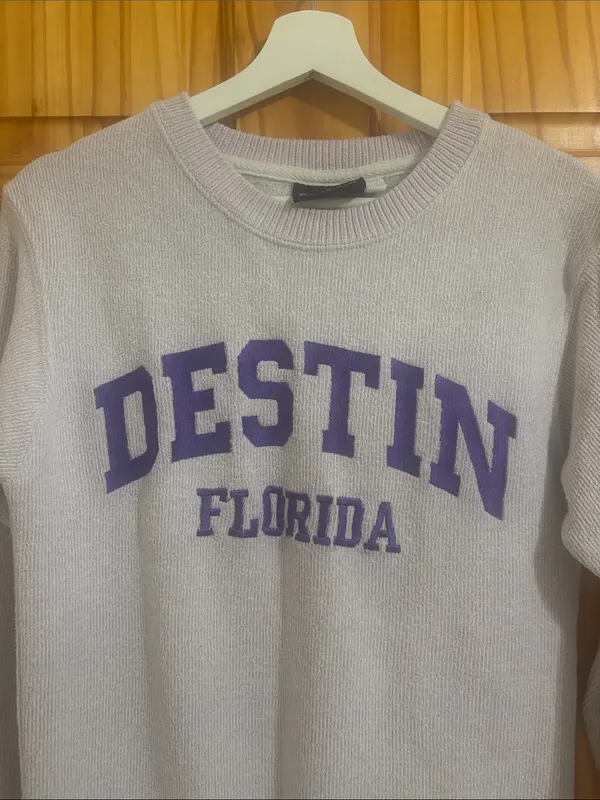 Destin Florida Size Small Light Purple Crewneck Loungewear Sweatshirt - Image 2
