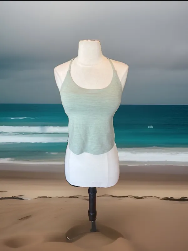 Outdoor Voices Sage Green Strappy Sports Bra Tank Top - Image 3