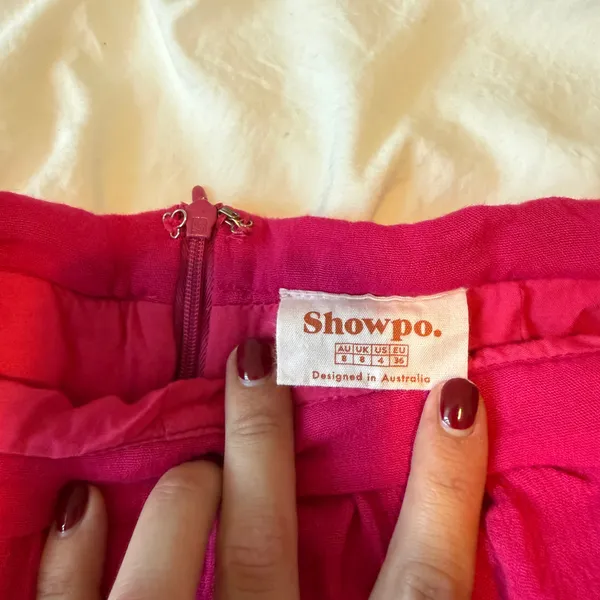 Showpo Pink Tiered Midi Skirt - Image 4