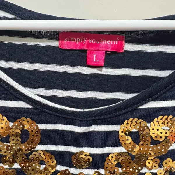 ✨ Simply Southern Striped Sequin Maxi Dress size large - Image 3