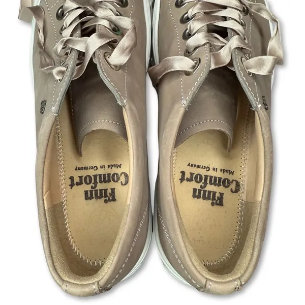 Finn Comfort El Paso Lace Up Shoes US 8.5 UK 6 Neutral Nubuck Suede Leather $435 - Image 8