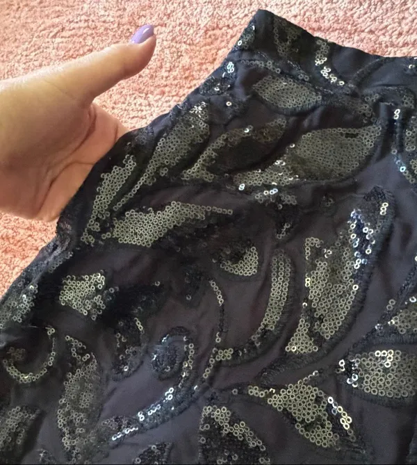 Show Me Your Mumu Black Sequin High Waist Shorts XS Party Evening - Image 9