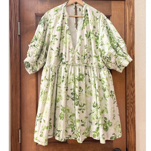 MAEVE V-Neck Tunic Dress in Green Size 3X - Image 4