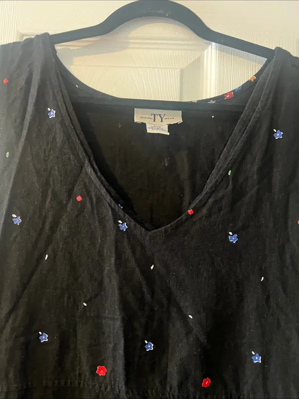 Black Sleeveless Embroidered Midi Dress by Unknown Brand - Image 3