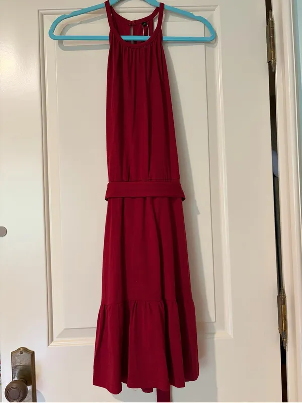 NWT Newshows Sleeveless Knee-Length Red Halter Dress Size S - Image 4