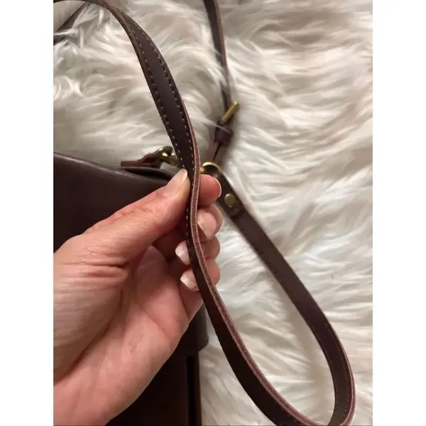 Brown Leather Bag Small Vintage Shoulder Bag crossbody real leather - Image 6