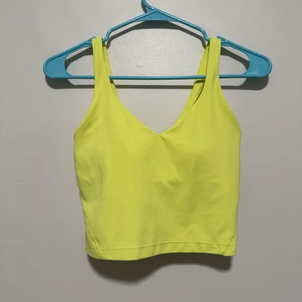 Lululemon Align Nulu Crop Tank‎ Top Electric Lemon Yellow Size 4 - Image 3