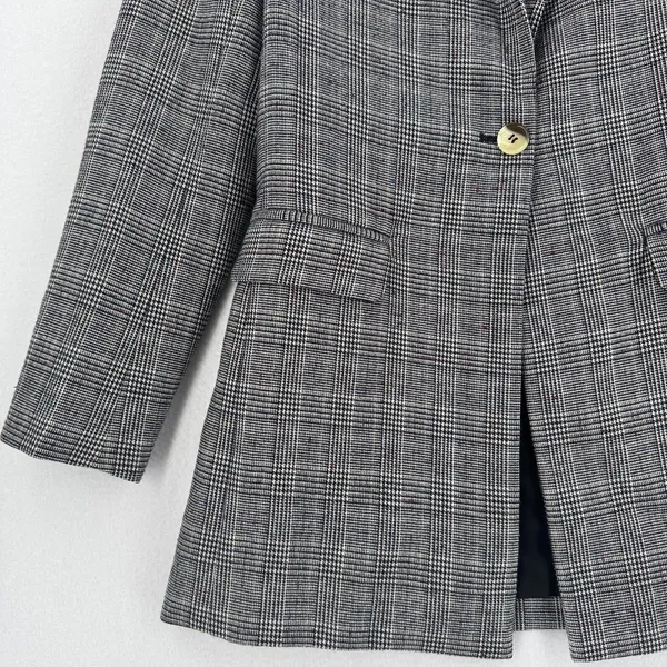 Saylor by Free People Plaid Blazer Women S Glen Check Longline Tailored Jacket - Image 5