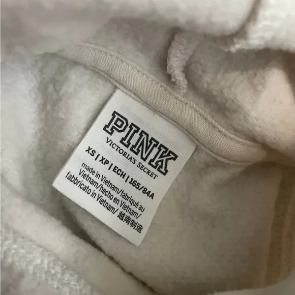 PINK Victoria's Secret Off-White Hoodie Sweater - Image 2