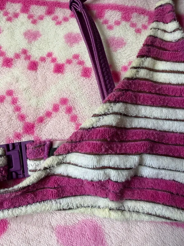 Triangl Purple and White Striped Scoop Terry Bikini Set - Image 6
