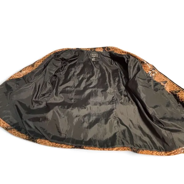 Selene Sport Snake Print Faux Leather Jacket Women’s 2X Y2K Brown Zip Up Coat - Image 2
