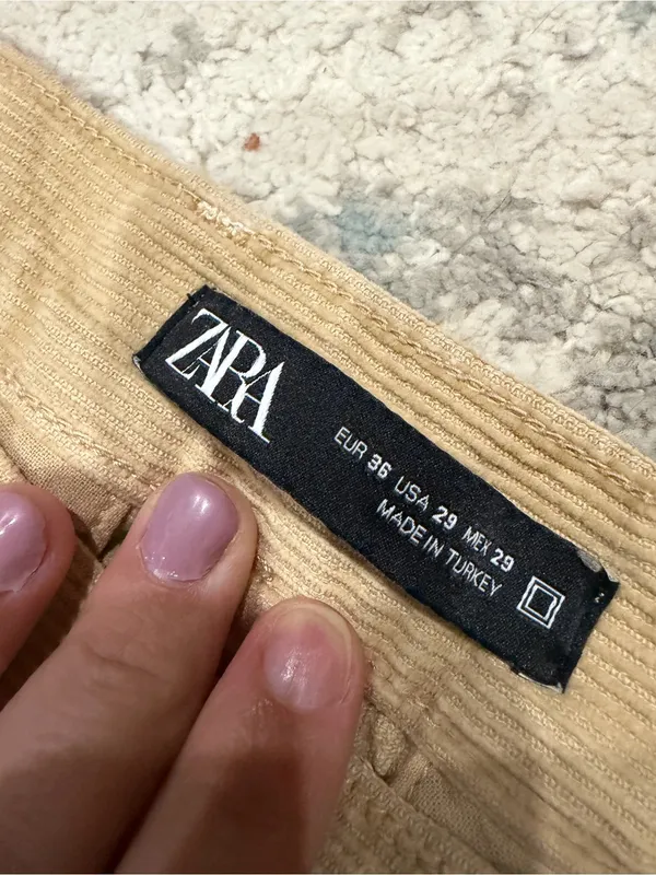 Zara Women’s Tan Corduroy Pants Size 29 27” Inseam - Image 4