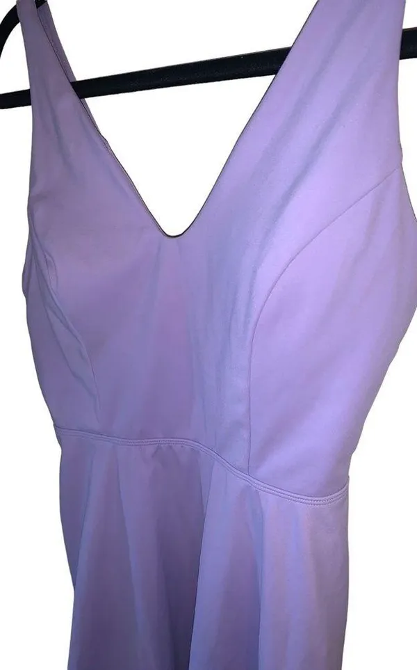Unbranded purple athletic strappy cross back mini tennis dress - Image 4