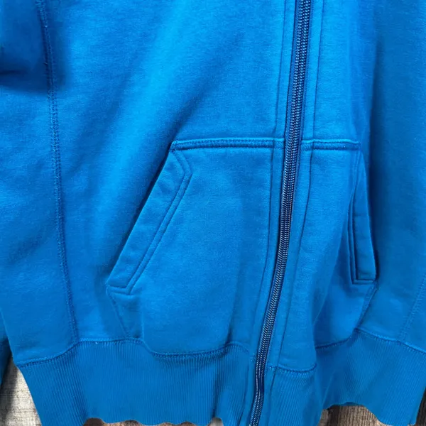 Nike Sportswear Teal Blue Full Zip Fleece Hoodie Womens Large L Embroidered Logo - Image 3