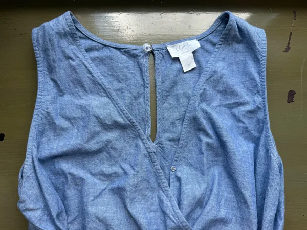 Ann Taylor Loft Denim Color Romper Small  - Image 9