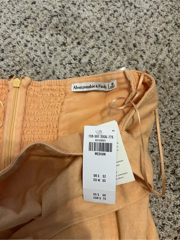 Abercrombie & Fitch Light Peach Halter Mini Dress - Image 3
