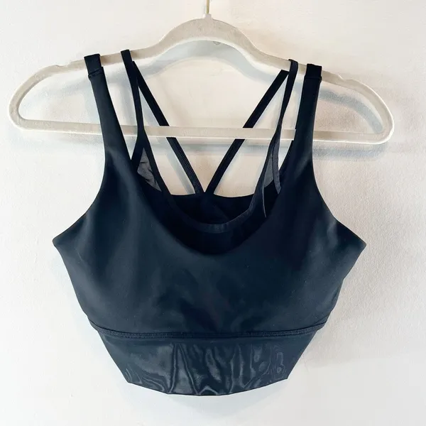 Alo Airlift Double Trouble Layered Sports Bra Black Small - Image 4