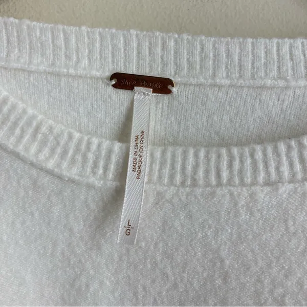 Free People Luna Pullover Oversized Sweater size L Ivory Slouchy Crewneck - Image 12