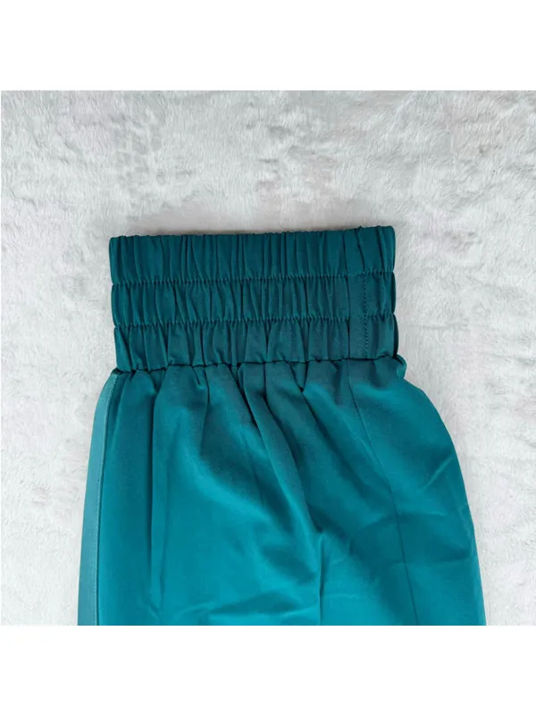 Chico’s Zenergy Green Joggers Satin Side Stripe Parachute Track Pants Size 1.5/M - Image 3