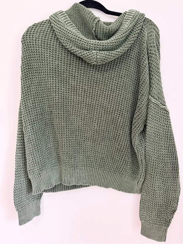 Natural reflection size medium thermal green hoodie fall - Image 3