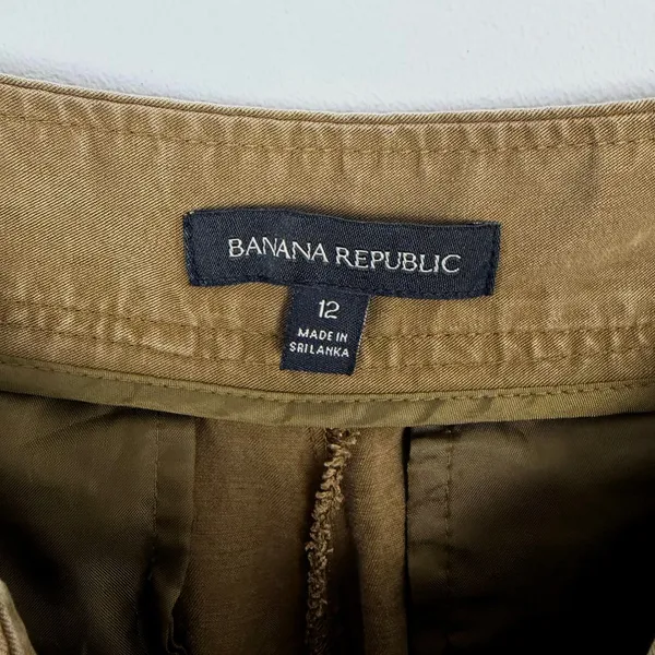 Banana Republic High-Rise Wide-Leg Pleated Ankle Pant Lyocell Olive Brown 12 - Image 9