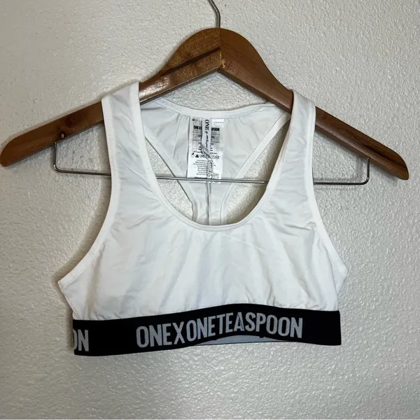 One Teaspoon white crop Racerback bralette NEW XS EXTRA SMALL - Image 2