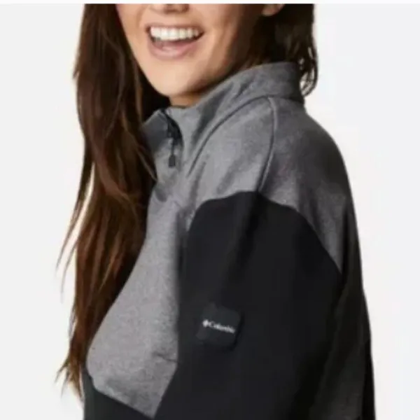 Columbia Lodge Hybrid Pullover Black Gray Large New with tags - Image 2