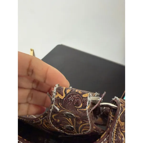 Western Dragonfly Studded Shoulder Bag Wallet Set Tooled Boho Cowgirl Purse - Image 13