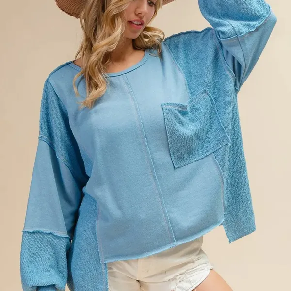 BiBi Oversized Pocket‎ Front Sweatshirt Size L - Image 4