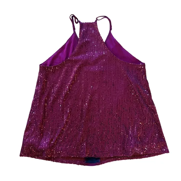 Burgundy Sparkly Sequin Cami Party Night Out Top | Women’s Medium - Image 3