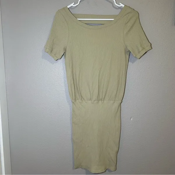 Free People Beach Happy Hour Olive Open Back Mini Dress women’s size XS - Image 3