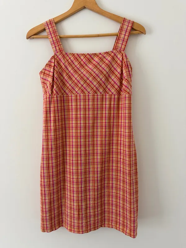 California Concepts Vintage 90s Y2k Pink Plaid Mini Dress - Image 2
