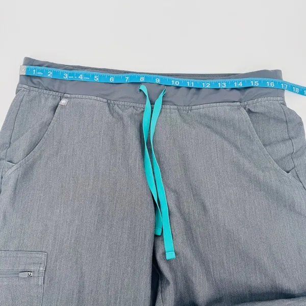 Figs Technical Collection Zamora Jogger Scrub Pants Graphite Gray Teal L - Image 6