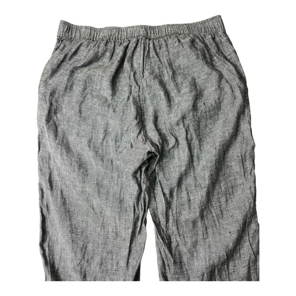 Two by Vince Camuto Grey 100% Linen Women Crop Pants size Small Pullon - Image 5