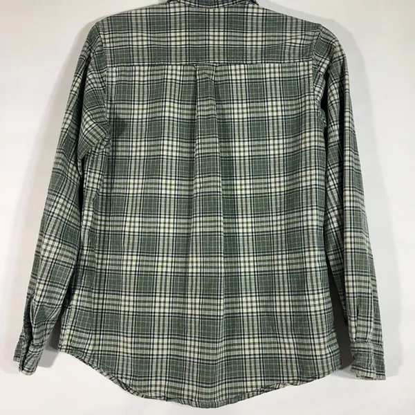 Krazy Kat Flannel Button Up Shirt 100% Cotton Pockets Women‎ Sz S Green Preowned - Image 2