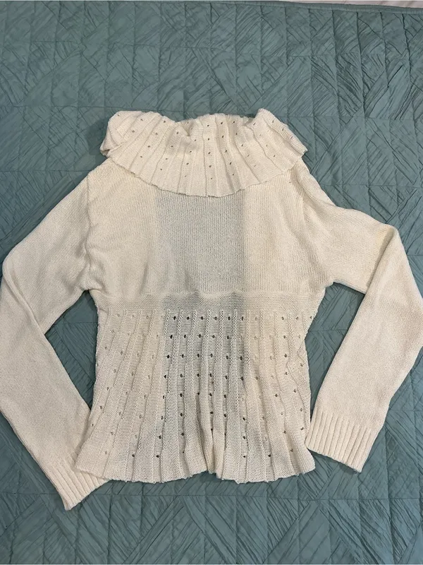 Oonagh by Nanette Lepore Cream Hooded Open-Front Knit Cardigan - Image 4