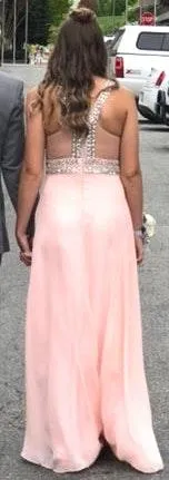 Faviana Pink and Silver Prom Dress - Image 2