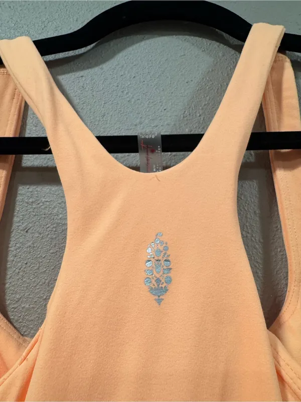 Free People Never Better Runise Romper Orange - Image 8