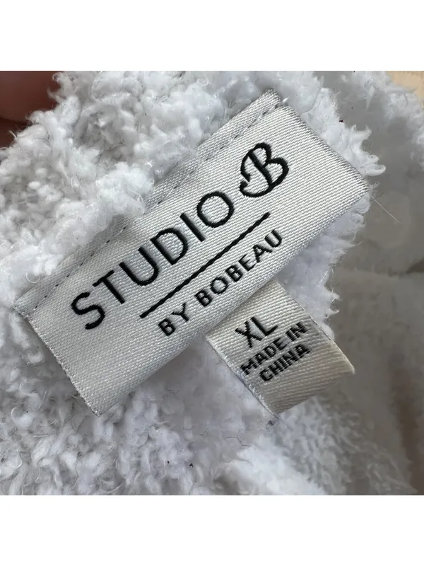 Studio B By Bobeau White Textured Knit Sweater Cozycore Loungewear Size XL - Image 8