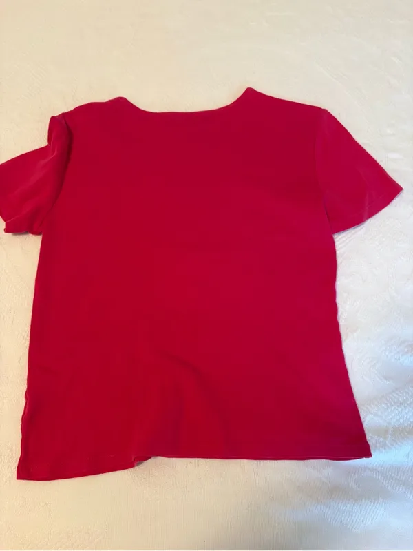 Chaps Pink Short-Sleeve Button-Shoulder Tee - Image 2