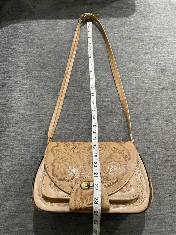 Tooled Genuine Leather Mexican Purse Vintage - Image 13
