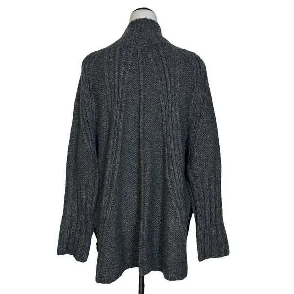 Free People Oversized Chunky Turtleneck Sweater Poncho XS/S Alpaca Wool Slits - Image 6