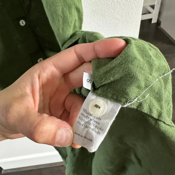 SLEEPER Brigitte Button Down Olive Green Midi Dress in Size Small - Image 5