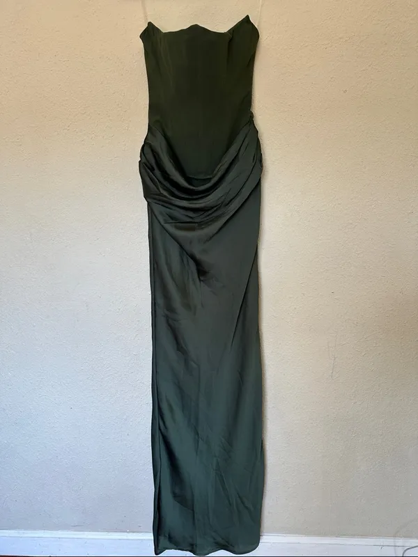 HOUSE OF CB Persephone Olive Green Strapless Corset Maxi/Size S- cup A-C NWOT - Image 5