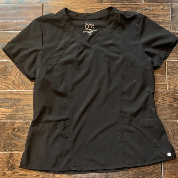 Barco one nurses scrub Uniforms Black Women's Short Sleeve Top size XLarge - Image 2