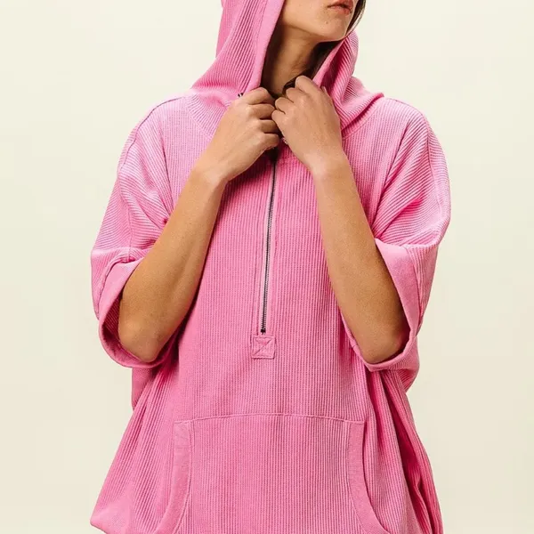 BiBi Vintage Washed Waffle Thermal Hoodie‎ - Image 2