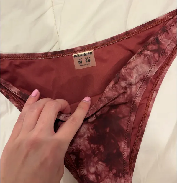 Pull & Bear Maroon Tie Dye Bikini Bottoms - Image 2