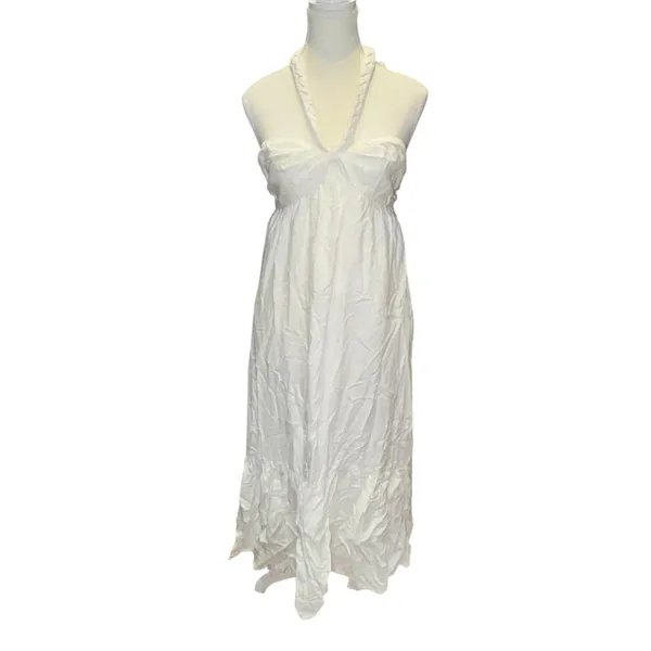 Linen Blend Braided Aerie Halter Dress - Image 2